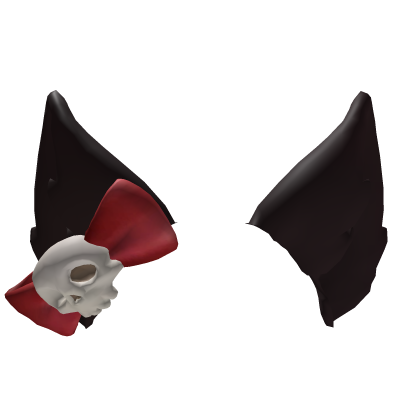 Halloween Black Kitty Cat Ears with Skull Roblox item