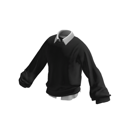 💗SWEATSHIRT LAYERED SHIRT_BLACK