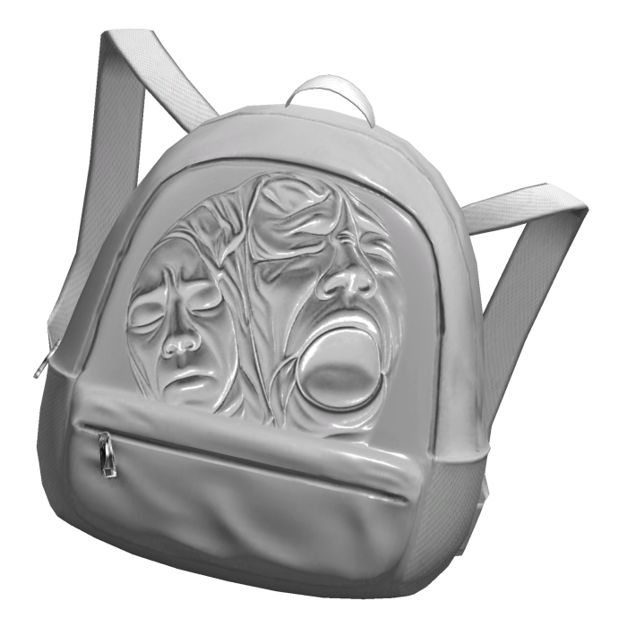 [OFF-SHOULDER] White "Agony" Face Backpack 1.0