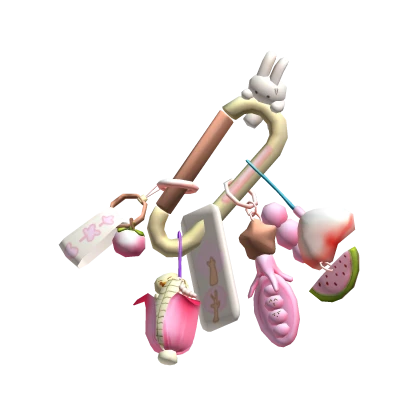 Neapolitan Decora Harajuku Pink Bunny Keychain | Roblox Item - Rolimon's
