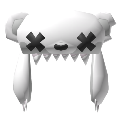 Low Poly Monster Bear Hat White