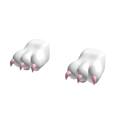 White Cat Slippers + Pink Nails