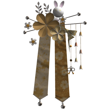 Yellow & Silver Sakura Japanese Flower Hairclip