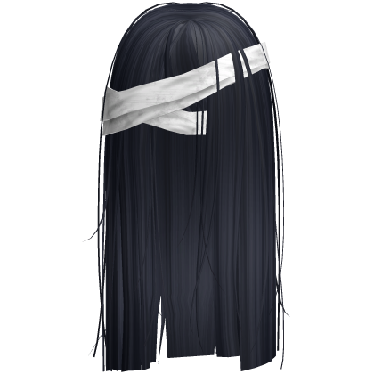 Horror Dark Blue Hair w White Face Bandages Roblox item
