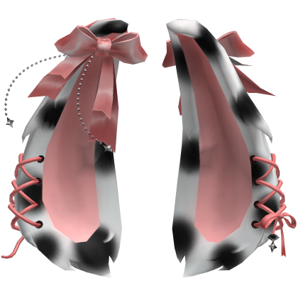 Lolita Cute bunny Ears Pink | White & Black Spots Roblox item
