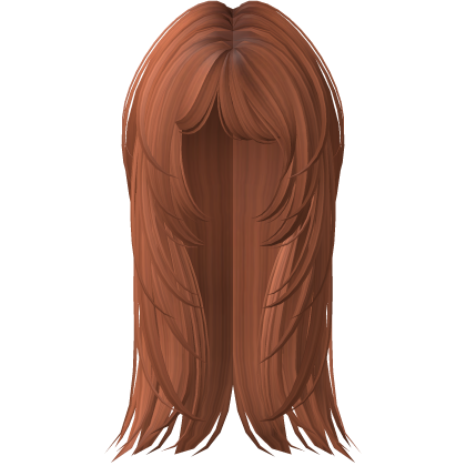 layered anime moe emo messy long hair (ginger) Roblox item
