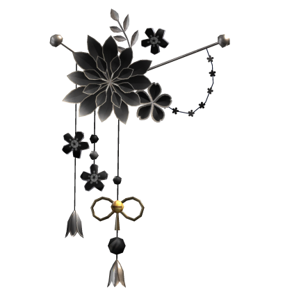 Black & Silver Lotus Japanese Flower Hairclip