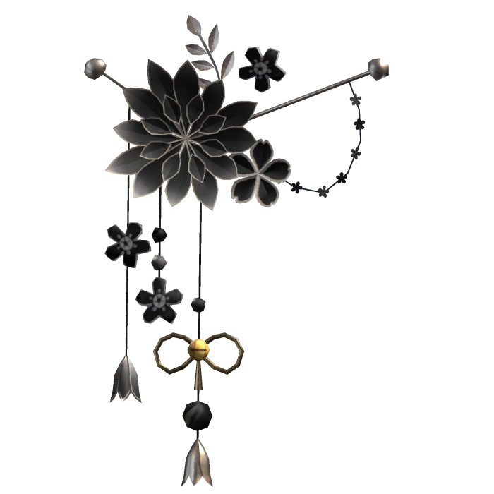 Black & Silver Lotus Japanese Flower Hairclip