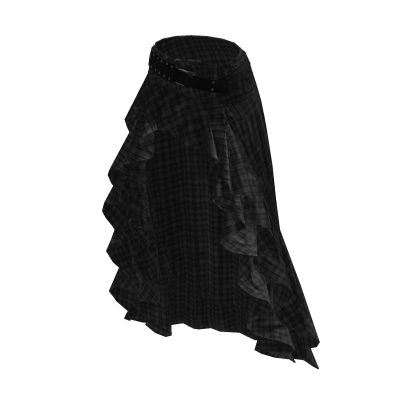 Asymmetric Skirt with Draped Hem (Black)