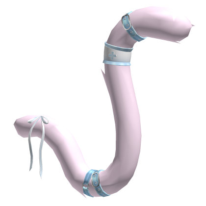 Pink Blue Ribbon Nurse Cat Tail Roblox item