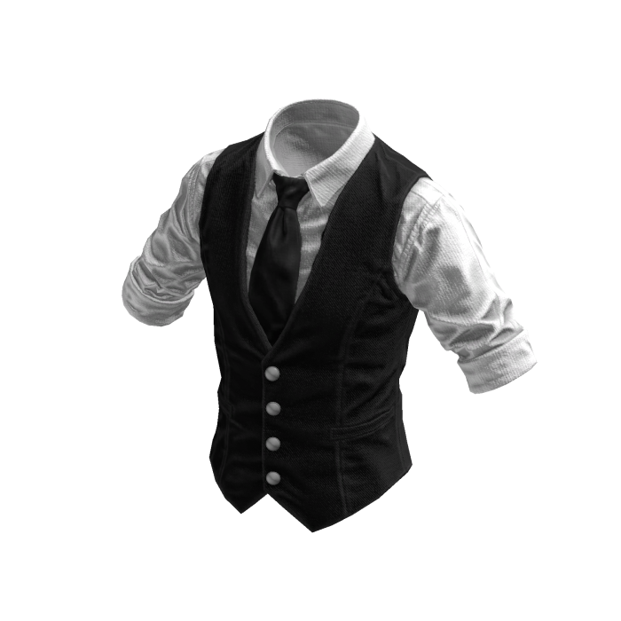 Formal Smart Suit Vest Tie Rolled Up Sleeves Black