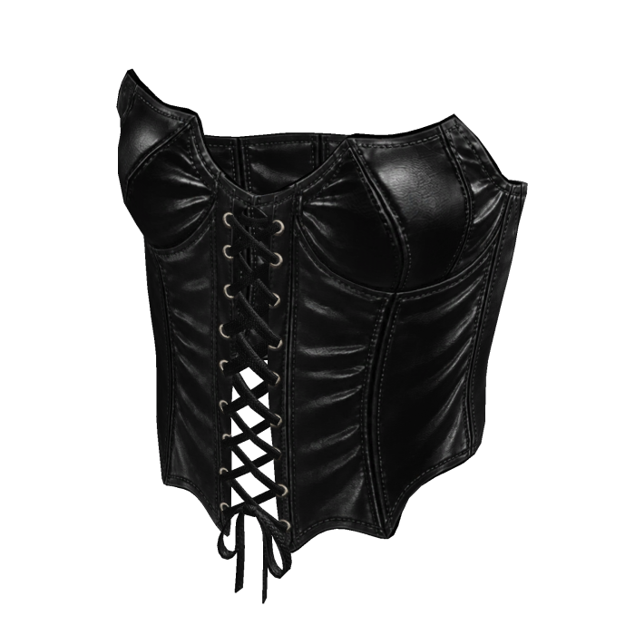 ✅🔥 Y2K BLACK GOTH LEATHER CROP TOP 🔥 ✅
