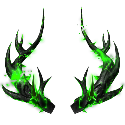 Glowing Toxic Green Antler Horns