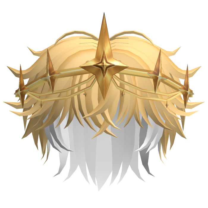 Messy Blonde Hair w/ Golden Star Halo Angel Crown