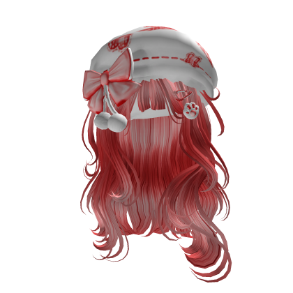 Kawaii Girl Wavy Red Hair w Beret thumbnail
