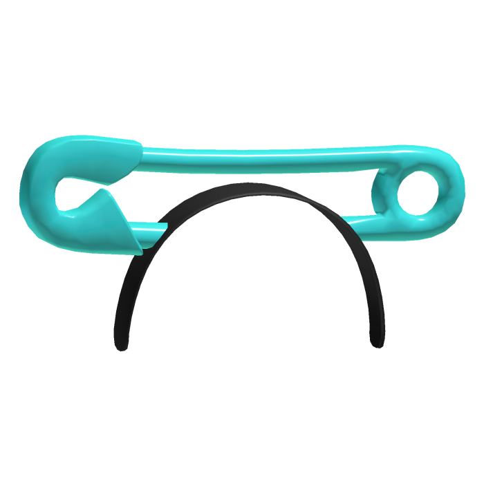 Cyan Harajuku Jumbo Safety Pin Headband 