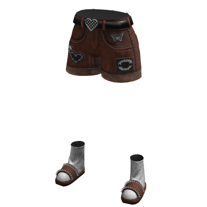 Cute Girl Y2K Patch Star Denim Jorts Emo