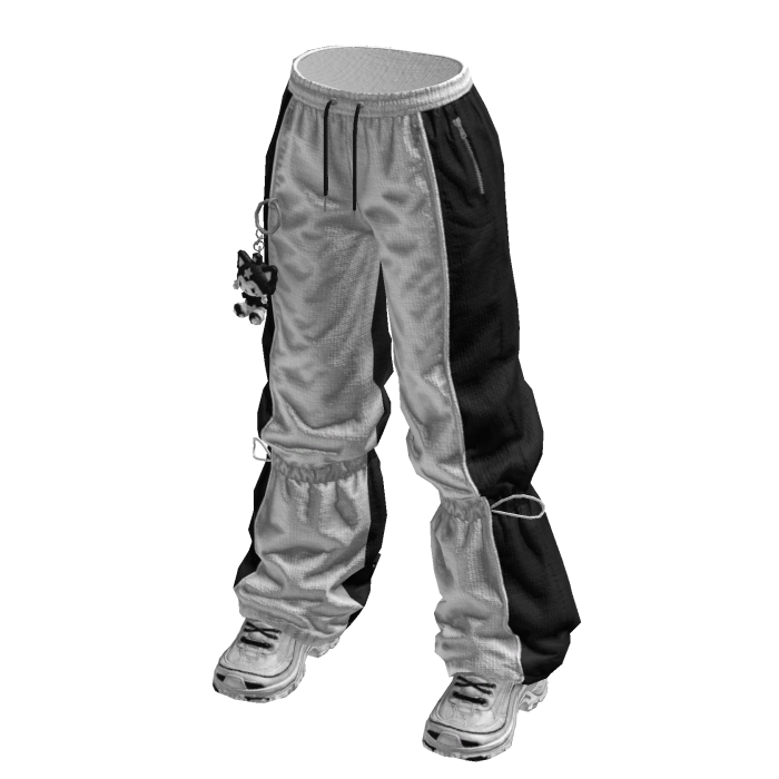 Black & White Baggy Pants w/ Shoes