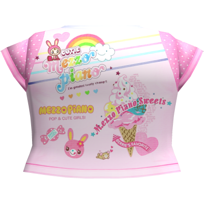 ♪ 〜 Sweet Mezzo Piano Kawaii Shirt In Pink 