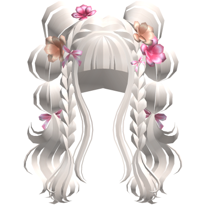 Blossoming Angelic Floral Curly Pigtails Blonde