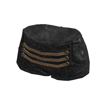 Y2K Studded Strap Denim Shorts (Black)