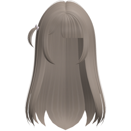 Cute Long Ash Side Ponytail Hair w Pink Bow Roblox item
