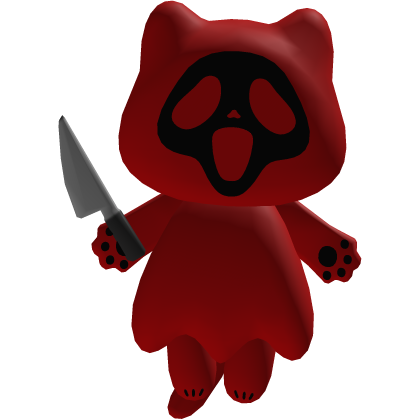 Halloween Red Ghost Face Kitty Waist Plush