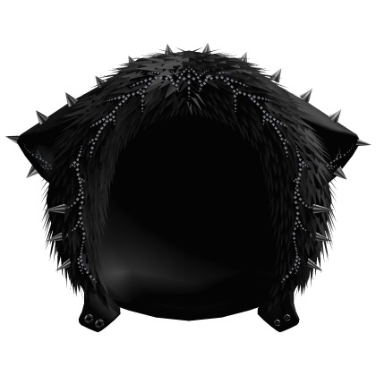 emo rhinestone spiky fur hood w ears gothic black Roblox item