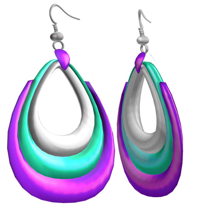 Purple & Teal 2000s Harajuku Ear Hoops Y2K
