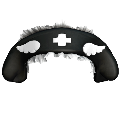 Cute Angel Nurse Headband - Black White Roblox item