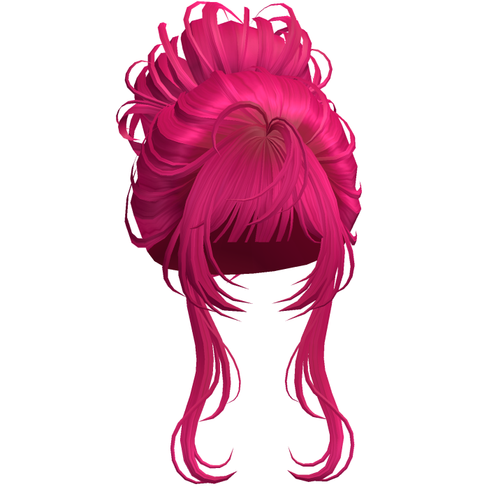 Messy Elegant Anime Bun Hot Pink