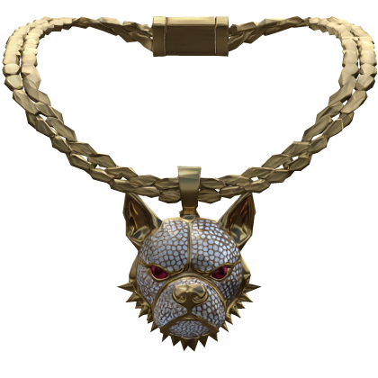 Iced Out Bulldog Head Dog Gold Chain 1.0