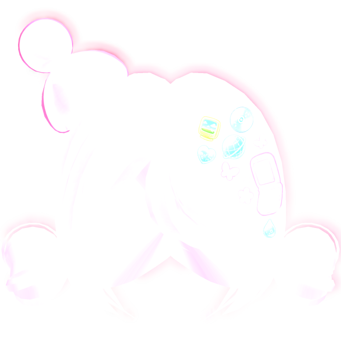 Cute Pink Glowing Frutiger Aero Hair w/ Accesories