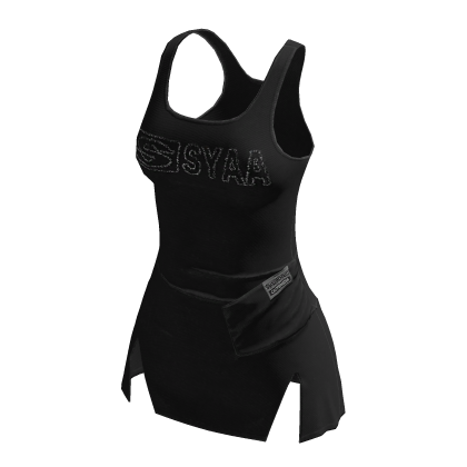 ☆ syaa black chic tennis pocket mini-dress thumbnail