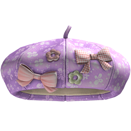 Igari Bow Beret (Purple Flower) Roblox item