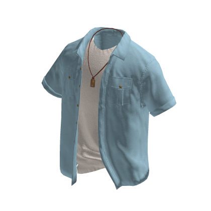 Open Button Up & Layered Tee (Light Blue) thumbnail