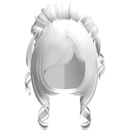 ♱ pretty curly high messy bun in white Roblox item