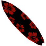 [🌸] Summer Hawaii Surfboard - Black & Red