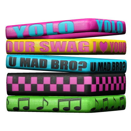 R6 Rainbow Scene Emo Rubber Bands Bracelet Set 