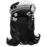 ♡ Igari Swirls w/ Polka Dot Charm Beret (Black)