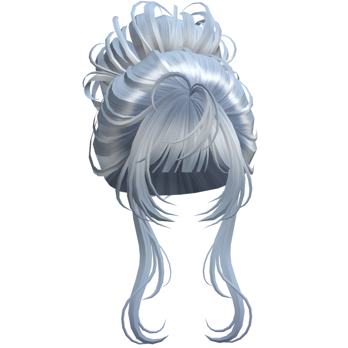 Messy Elegant Anime Bun Sky Blue