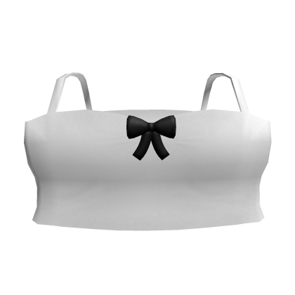 Cute White Ruffled Bow Top Roblox item