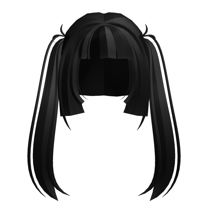 Anime Cute Messy Black Pigtails Hair with Bangs