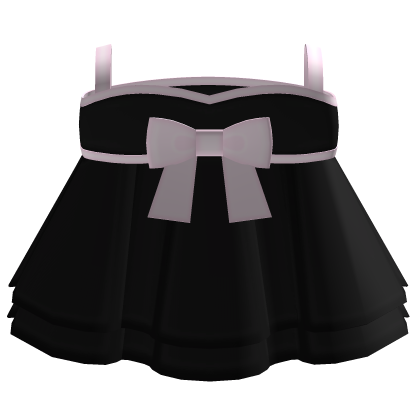 cute black flowy dress with pink bow