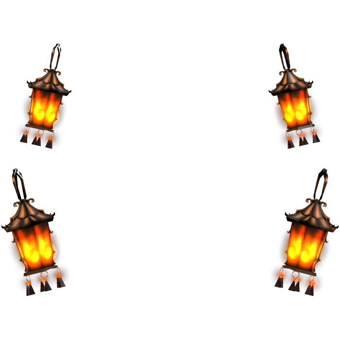 Glowing Halloween witch Lanterns - Orange emissive