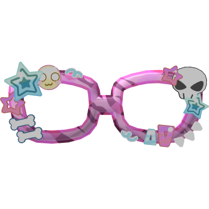 y2k decora neon pink teal glasses Roblox item