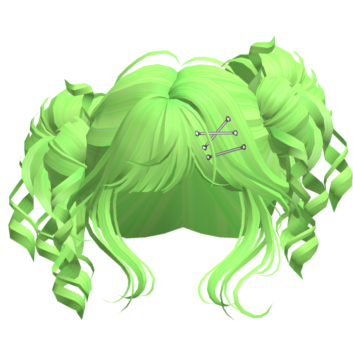 Tilted Elegant Princess Buns (Neon Green)