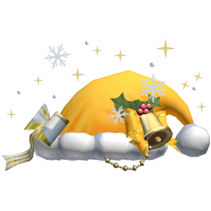 Festive Christmas Yellow Santa Hat