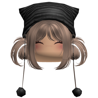 Grunge Pigtails w/ Beanie & Face (Milktea) Roblox item