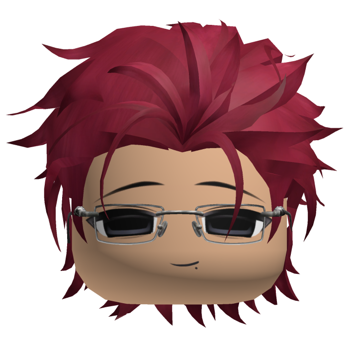 Elegant Mafia Red Slick Back Hair Boy w/ Glasses